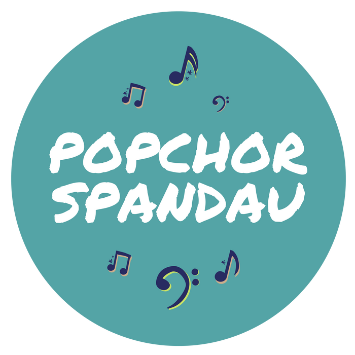 Logo Popchor Spandau, rund mit Noten 