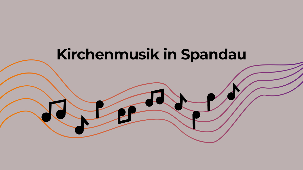 Kirchenmusik in Spandau: bunte Wellen mit schwarzen Noten