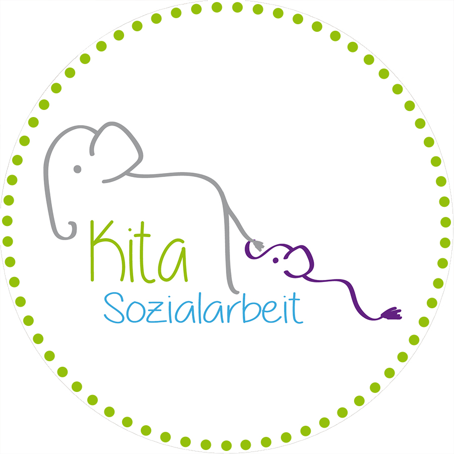 Logo Kita-Sozialarbeit: Ein großer und ein kleiner Elefant